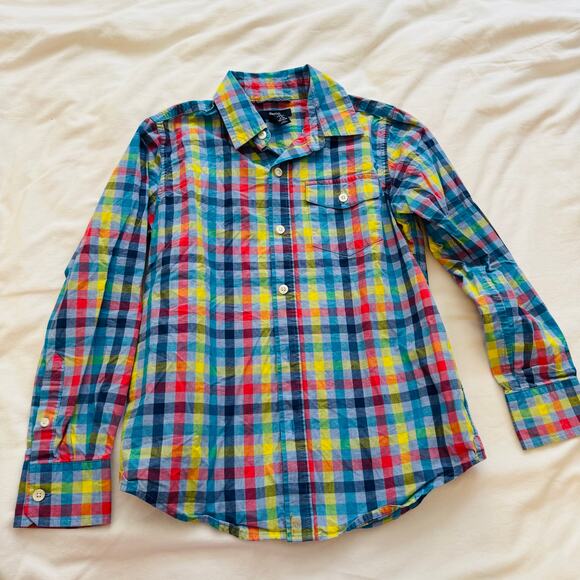 GAP Primary Cat & Jack Button Down Shirt Bundle Checkered Boys Size 8-9 - Picture 3 of 9
